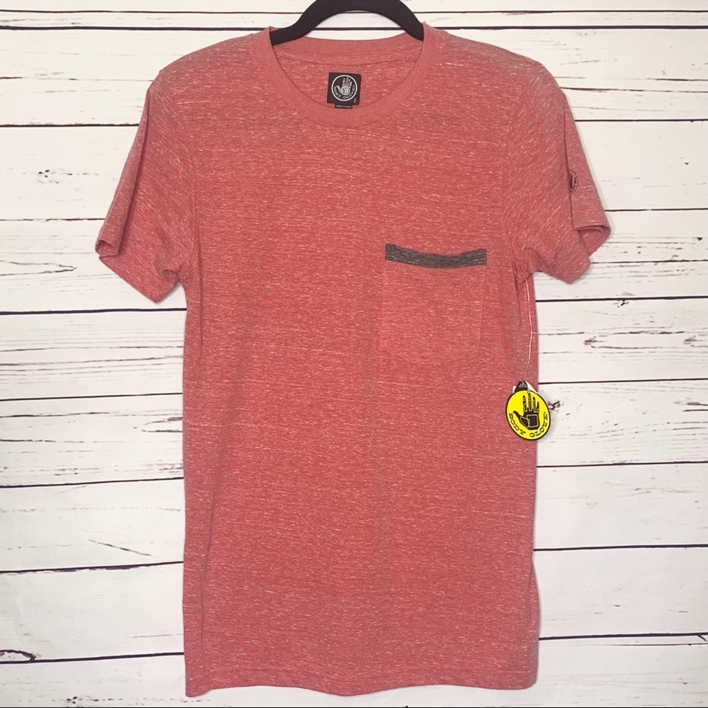 NWT Body Glove Men’s Red Burnout Single Pocket Tee Size Small